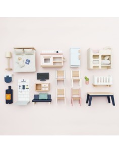ENSEMBLE DE MEUBLES POUR MAISON DE POUPÉE 2