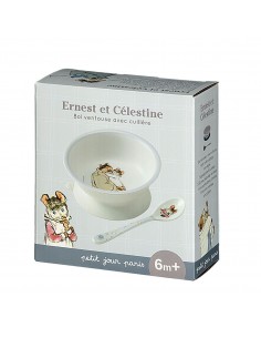 BOL VENTOUSE AVEC CUILLÈRE ERNEST ET CÉLESTINE