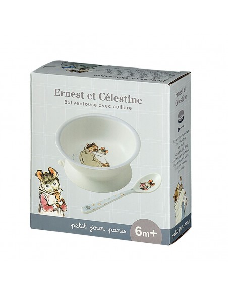 BOL VENTOUSE AVEC CUILLÈRE ERNEST ET CÉLESTINE