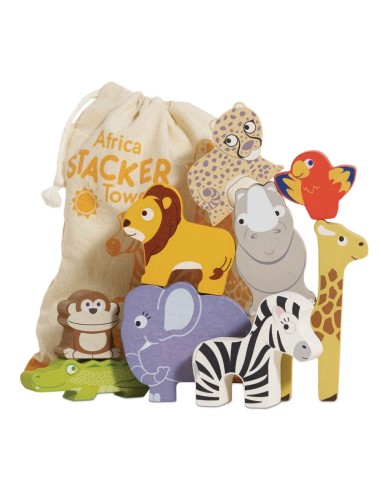ANIMAUX D'AFRIQUE & POCHETTE EN TISSU