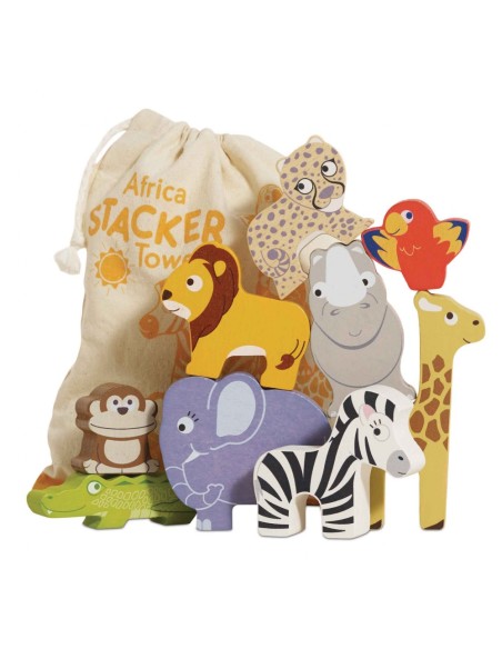 ANIMAUX D'AFRIQUE & POCHETTE EN TISSU