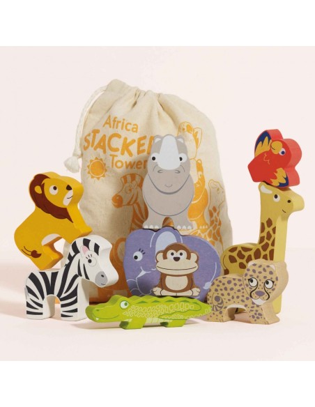 ANIMAUX D'AFRIQUE & POCHETTE EN TISSU