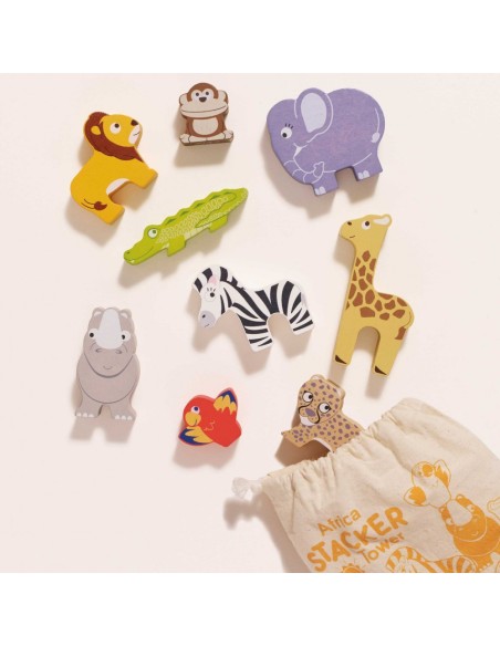 ANIMAUX D'AFRIQUE & POCHETTE EN TISSU