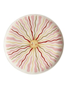 Grande assiette ronde avec soleil rose