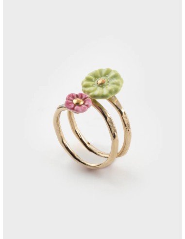 Bague spirale à fleurs