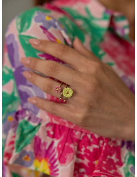 Bague spirale à fleurs