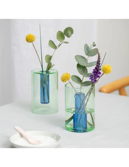 Vase en verre réversible