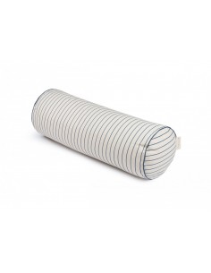 Coussin Java - Blue thin stripes natural