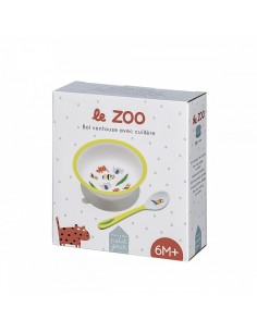 Bol ventouse avec cuillère le zoo
