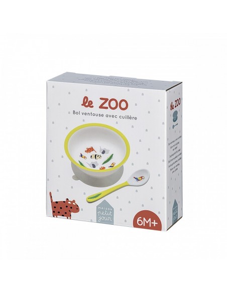 Bol ventouse avec cuillère le zoo