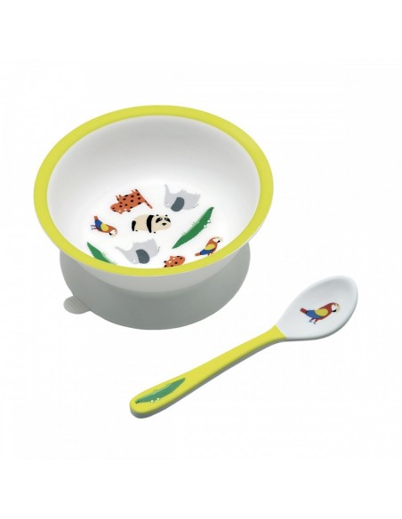 Bol ventouse avec cuillère le zoo