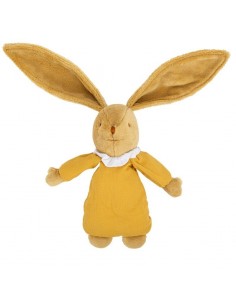 Lapin Nid d'Ange Doudou Musical - Coton Bio Curry 25Cm 2
