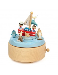 Boite à musique Voilier et Dauphins n°58