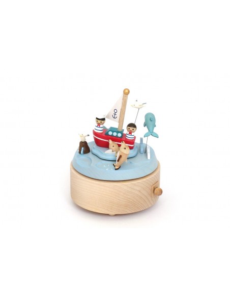 Boite à musique Voilier et Dauphins n°58