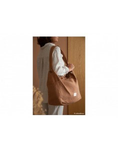 Lin français sac pour poussette • noisette 2
