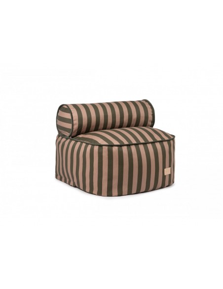 Pouf Majestic • green taupe stripes