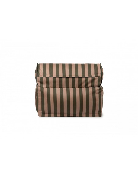 Pouf Majestic • green taupe stripes