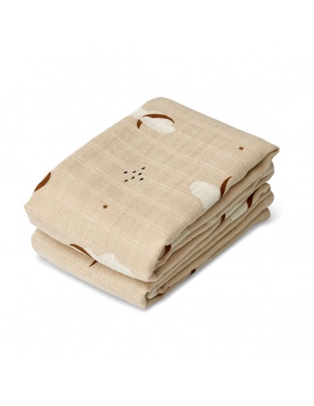 LOT DE 2 LANGES EN MOUSSELINE LEWIS STARGAZER / FOGGY