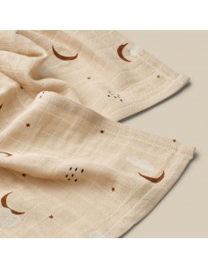 LOT DE 2 LANGES EN MOUSSELINE LEWIS STARGAZER / FOGGY 2