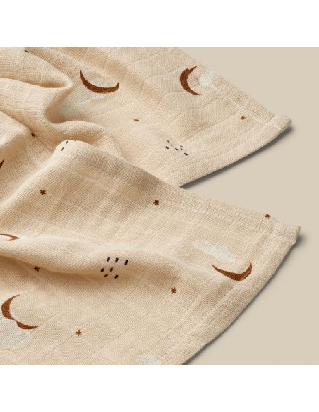 LOT DE 2 LANGES EN MOUSSELINE LEWIS STARGAZER / FOGGY