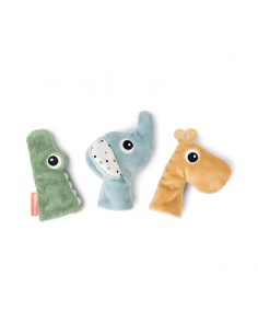 finger puppet set 3 pcs - deer friends - colour mix