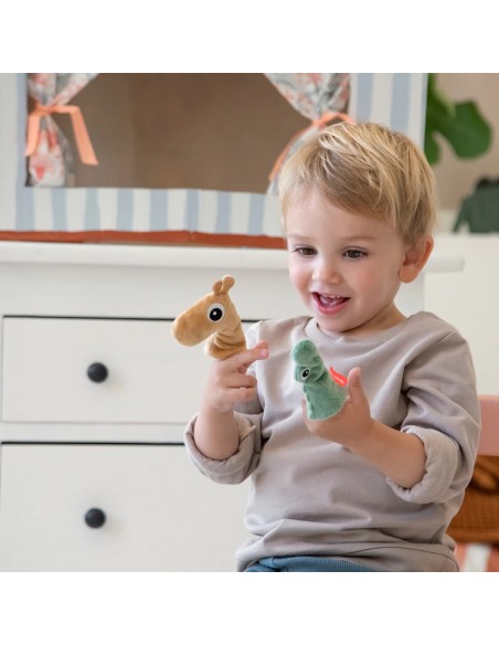 finger puppet set 3 pcs - deer friends - colour mix
