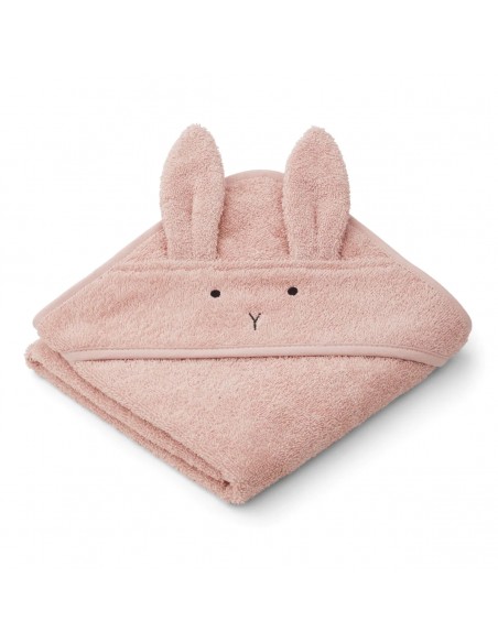 SERVIETTE BÉBÉ À CAPUCHE LAPIN ROSE