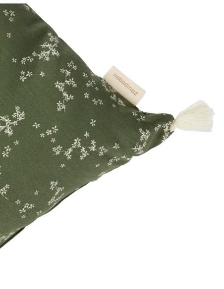 Stories coussin à pompons - green jasmine