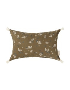 Stories coussin à pompons - brown lilac