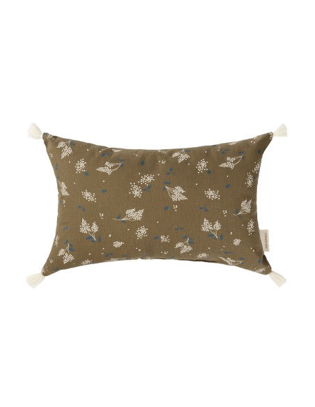 Stories coussin à pompons - brown lilac