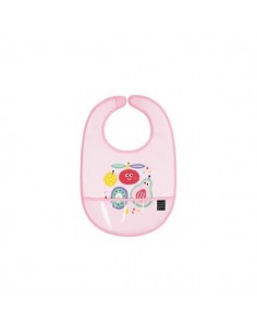 bavoir en toile cirée rose tutti frutti