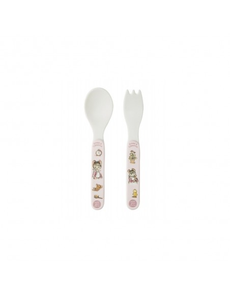 SET DE 2 COUVERTS ERNEST ET CELESTINE ROSE