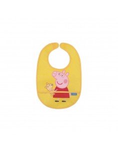 BAVOIR EN TOILE CIREE PEPPA PIG JAUNE