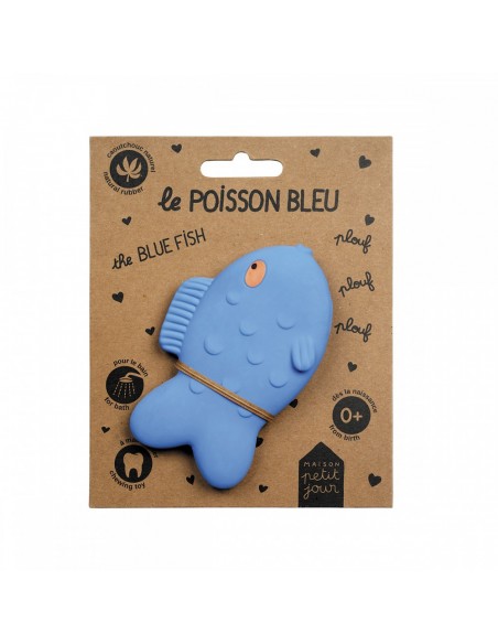 Jouet de bain en caoutchouc naturel - Poisson Bleu