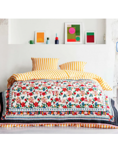 Plaid matelassé réversible Hibiscus