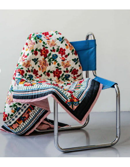 Plaid matelassé réversible Hibiscus