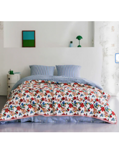 Plaid matelassé réversible Hibiscus