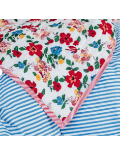 Plaid matelassé réversible Hibiscus 2