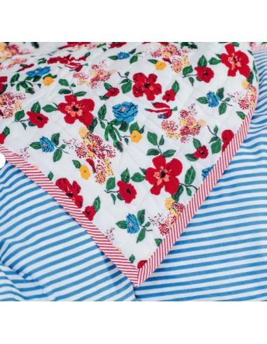 Plaid matelassé réversible Hibiscus