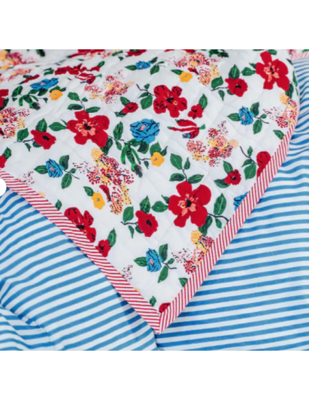 Plaid matelassé réversible Hibiscus