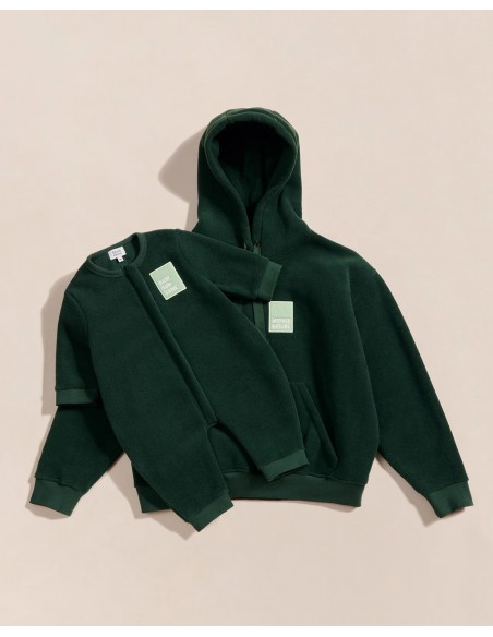 LE HOODIE MOTHER NATURE EN POLAIRE RECYCLÉE - VERT NUIT