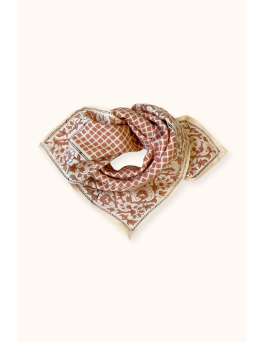 Small Foulard Manika "Mosaïc" Terracotta