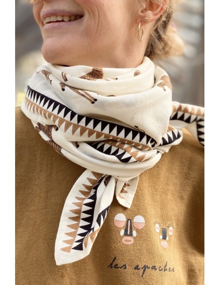Big Foulard Latika "Zèbre" Coco