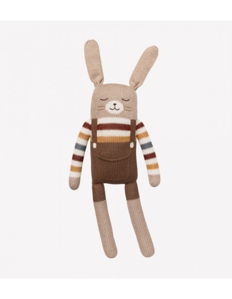 Grand doudou lapin arc-en-ciel