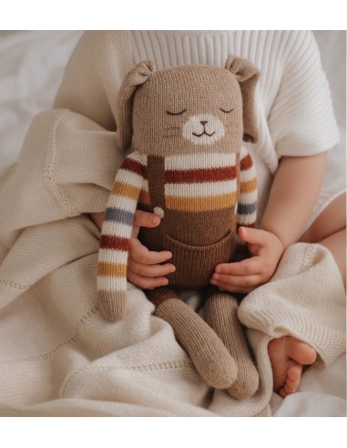 Grand doudou lapin arc-en-ciel