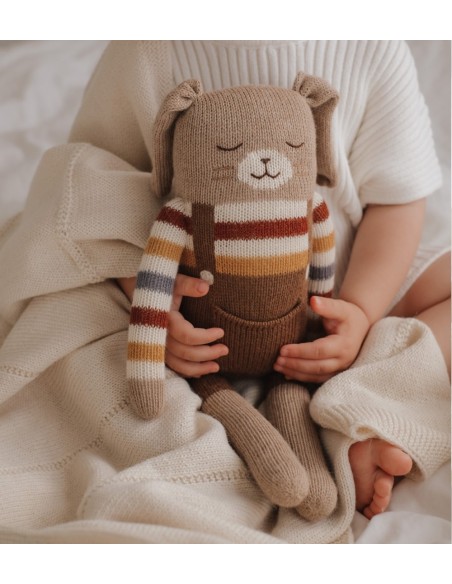 Grand doudou lapin arc-en-ciel