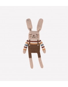 Doudou lapin pull arc-en-ciel