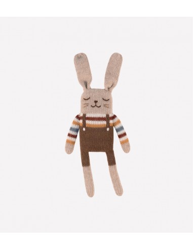 Doudou lapin pull arc-en-ciel