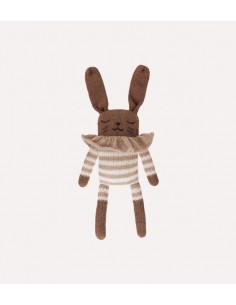 Doudou lapin combishort rayée sable