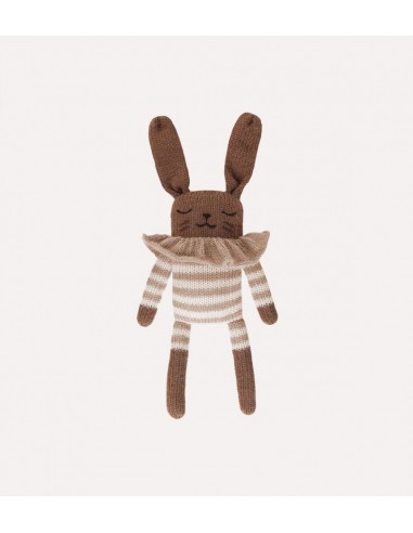 Doudou lapin combishort rayée sable